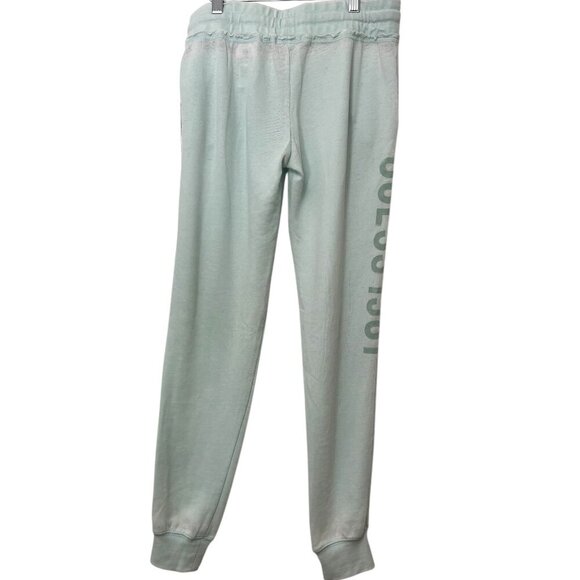 GUESS LOS ANGELES Lounge Pants NWT Soft Green Drawstring Jogger Cuffs Size Small - Picture 5 of 10